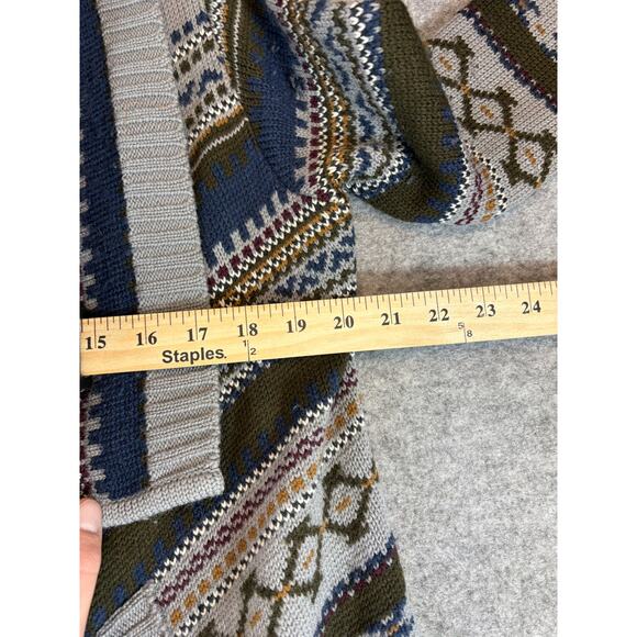 Yigal Azrouel Cardigan Sweater Womens XS Gray Fair Isle Baby Alpaca Wool Knit - Picture 3 of 8